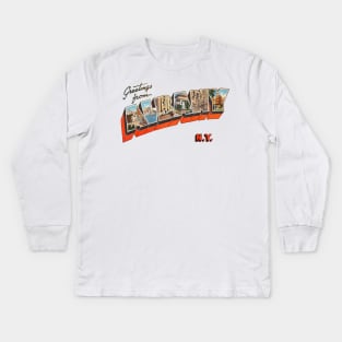 Greetings from Albany New York Kids Long Sleeve T-Shirt